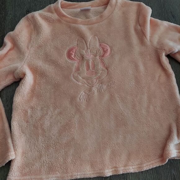 Disney 100 Minnie Mouse Fleece 2 Piece Pajama Set Pink Size L (12-14) - Picture 2 of 7